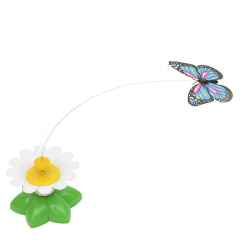 Автоматическая электрическая вращающаяся игрушка для кошек красочная бабочка