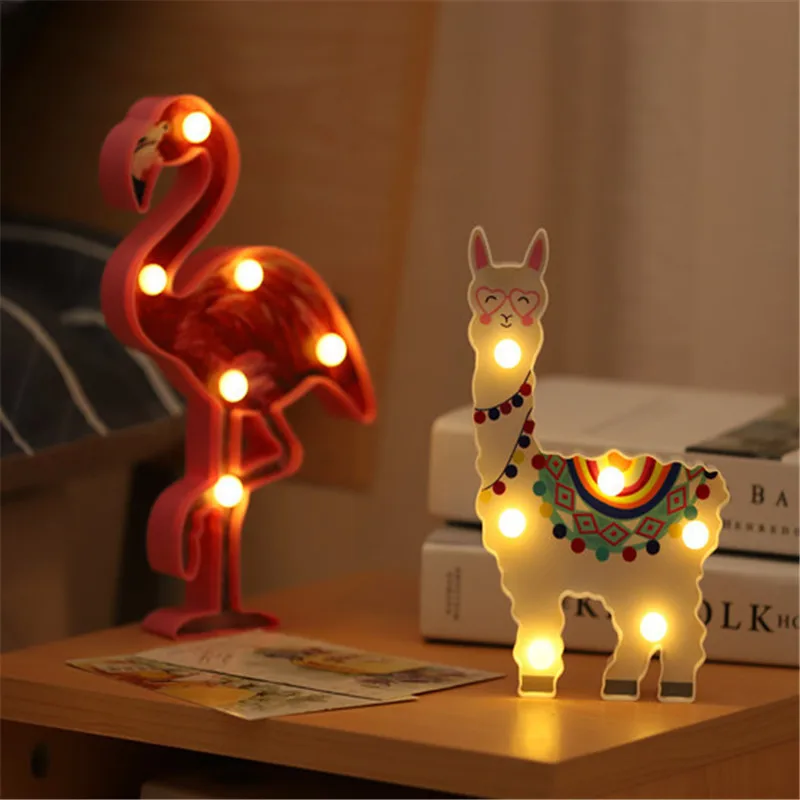 3D ночник в виде фламинго/альпака/единорога подарок на день рождения Детские