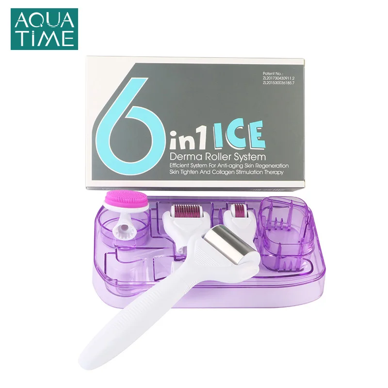 DRS 6 в 1 дермароллер микро иглы Face Derma Roller микроизолирующий ролик для роста волос на