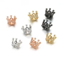 5pcslot white cz crown charm beads for jewelry making diy copper spacer beads women men bracelet necklace jewelry accessories