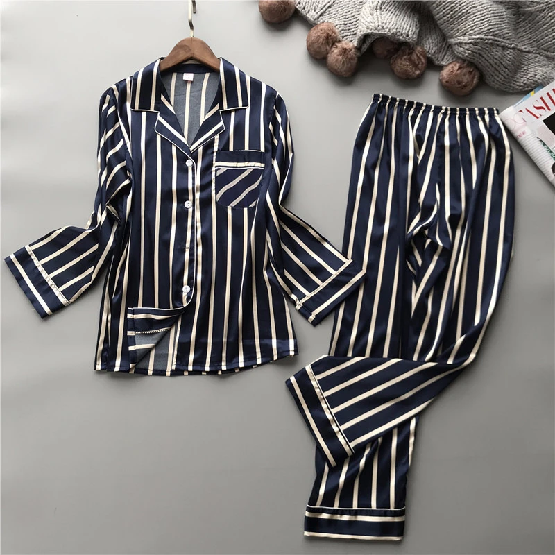 

Print Fashion Women Pajama Set Long Sleeve Suit Loose Soft Touch Sleepwear