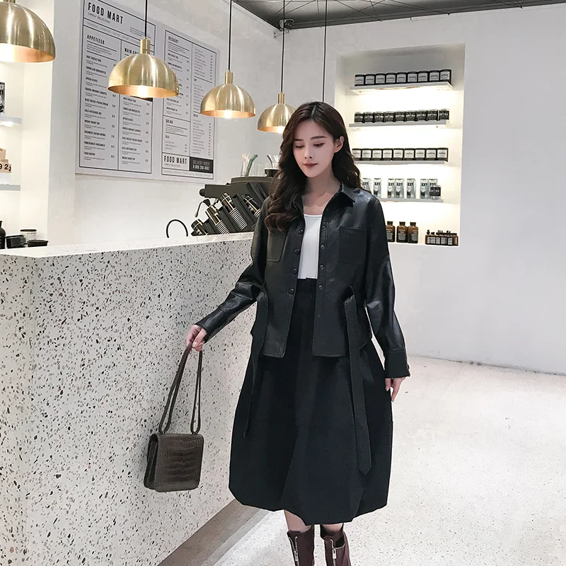 

JCHB 2021 High Quality 100% Genuine Leather Jacket Women Korean Sheepskin Coat Female Spring Autumn Clothes Femme Veste Pph3436