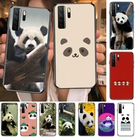 super cute panda black soft cover the pooh for huawei nova 8 7 6 se 5t 7i 5i 5z 5 4 4e 3 3i 3e 2i pro phone case cases