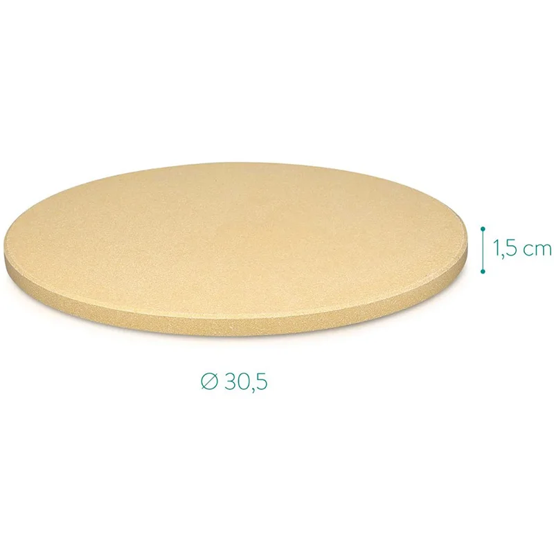 12Inch Pizza Stone for Baking-Cordierite Plate BBQ Grill Oven-Cook and Serve Bread Cheese-Round | Дом и сад