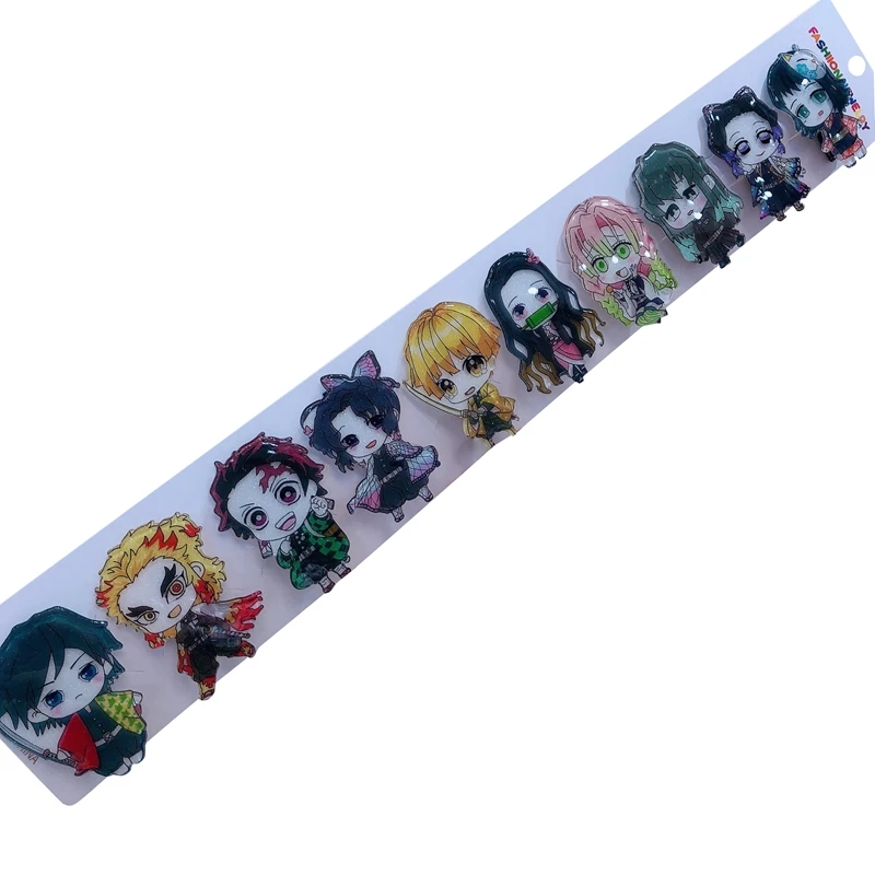 

10Pcs/set Anime Demon Slayer Barrettes Kimetsu No Yaiba Hairpins Cute Cartoon Hair Bangs Clips Cosplay Child Girls Headwear