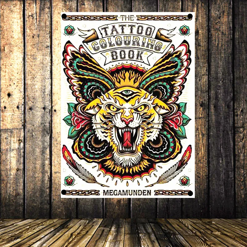 Большой преувеличенный художественный постер для тату четыре отверстия баннер