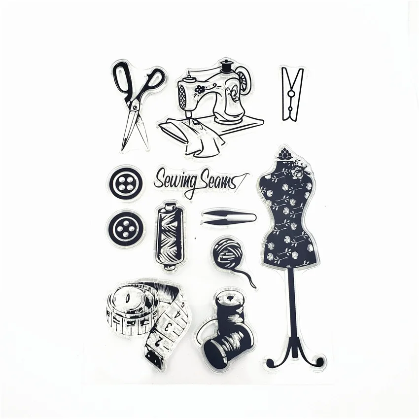 

DIY Tailor Sewing Clear Stamp Silicone Stamp Card Hand Account Stamps for DIY Scrapbooking Card