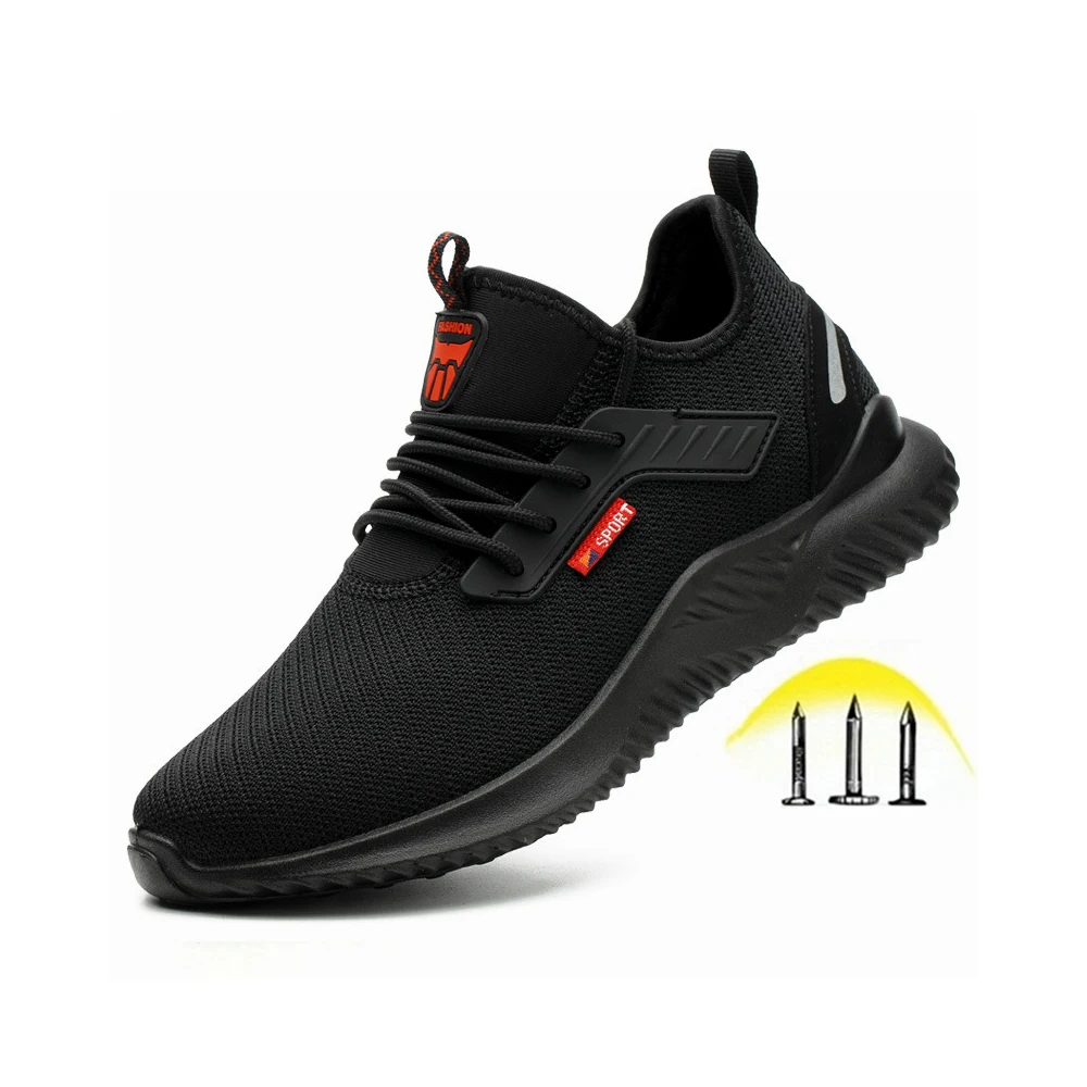 

2021 Indestructible Men's Safety Shoes with Steel Toe Cap Lightweight Breathable Work Sneakers Men Boots Light Man Safety Shoe