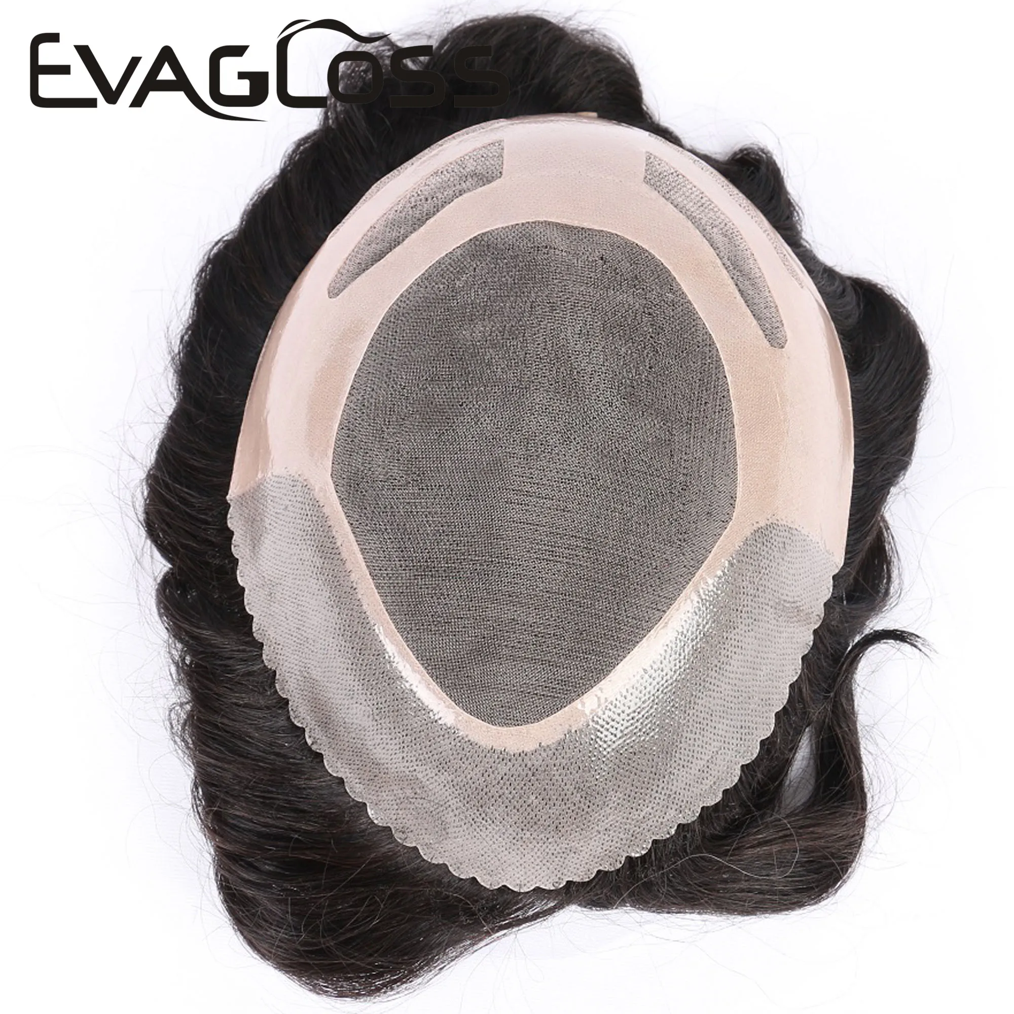 Мужской парик EVAGLOSS тонкий моно кружевной из натуральных волос ручной работы