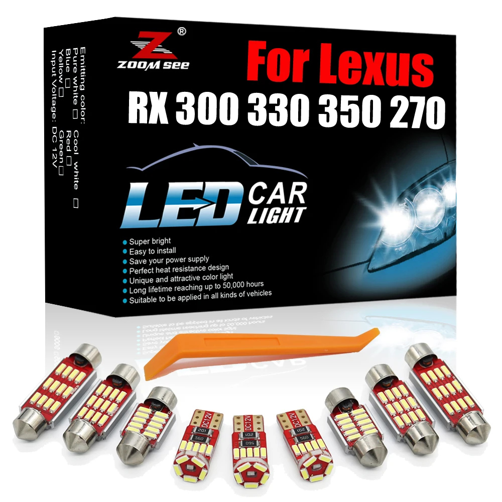 

White Canbus LED Interior Kit For Lexus RX 300 330 350 270 400h 450h RX300 RX330 RX350 RX270 RX400h RX450h (98-20) Car Light