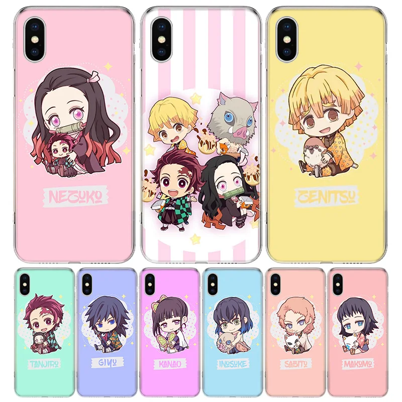 Demon Slayer Kimetsu No Yaiba милый чехол для телефона Iphone 11 12 Mini Pro 7 6X8 6S Plus XS MAX + XR 5S SE 10 9 Art TPU