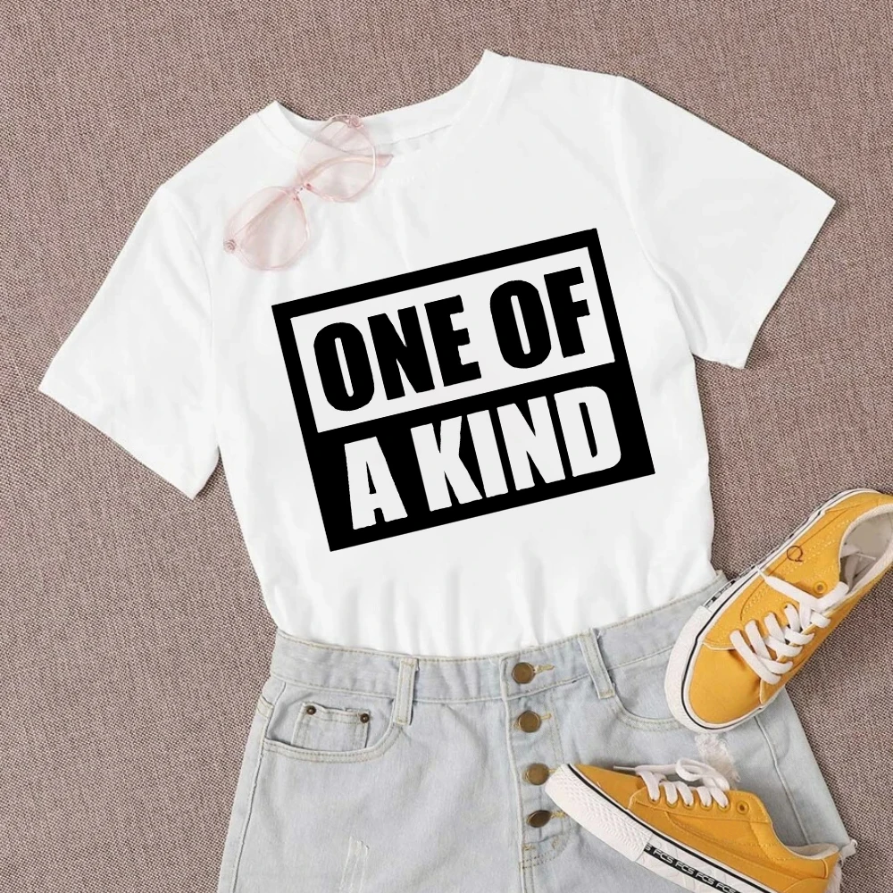 

ONE OF A KIND Harajuku Letter Printed Spring T-shirts 2021 New Oversized White Women's shirt Streetwear Clothes