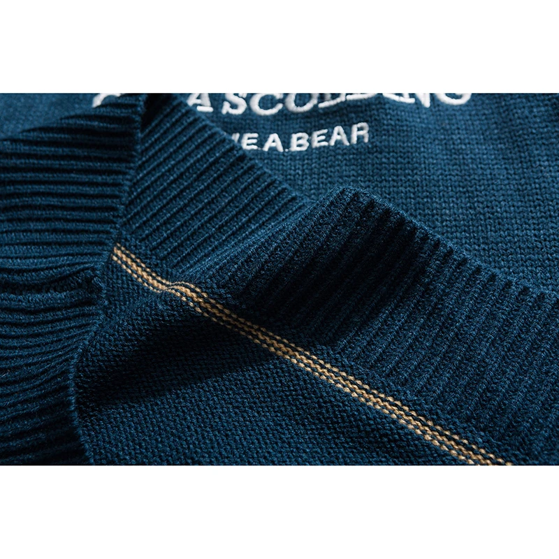 Свитер Mirecoo мужской вязаный пуловер с рисунком медведя свитер круглым вырезом из