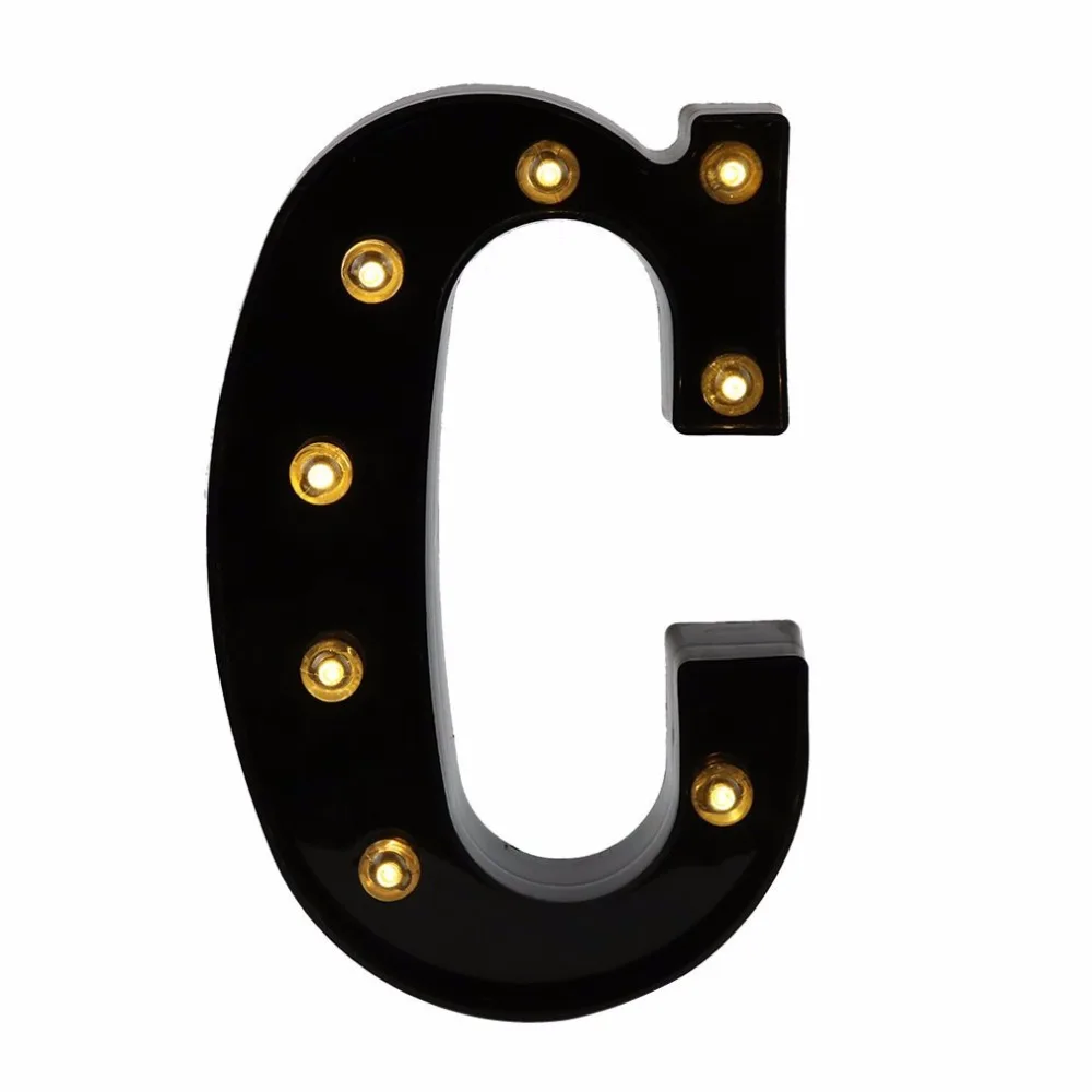 OYGROUP черный светодиодный светильник с буквенным знаком Marquee, светильник s для свадьбы, дня рождения, вечеринки, Рождества, ночник, светильник, украшение для домашнего бара