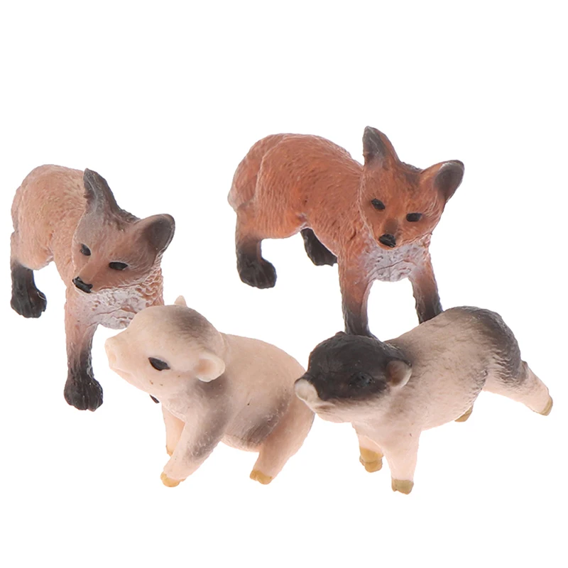 Домашний декор миниатюрная имитация маленькая лиса свинья модель фигурки