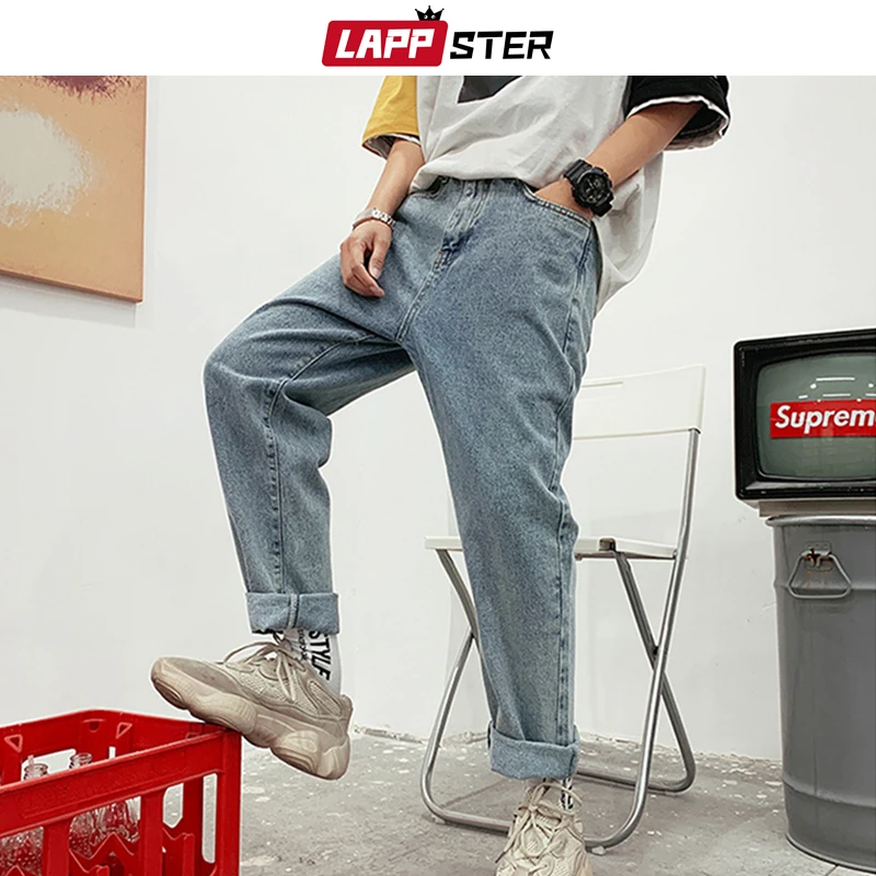 Мужские прямые джинсы LAPPSTER винтажные в стиле хип хоп с высокой талией