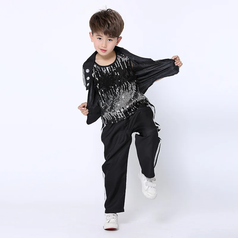 Костюм детский хлопковый для бальных танцев крутая рубашка и штаны в стиле хип
