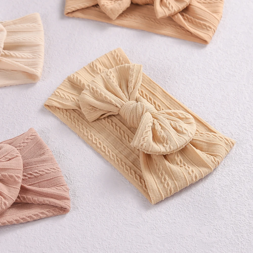 

Baby Headband Hair Bows Nylon Elastic Hair Bands For Children Turban Cable Design Bowknot Headwear Hair Accessories Girls Kids