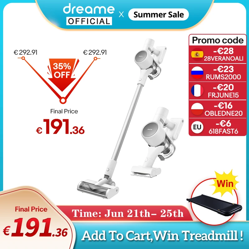 Dreame T10 Handheld Cordless Vacuum Cleaner Intelligent All-surface Brush 20kPa All In One Dust Collector Floor Carpet Aspirator