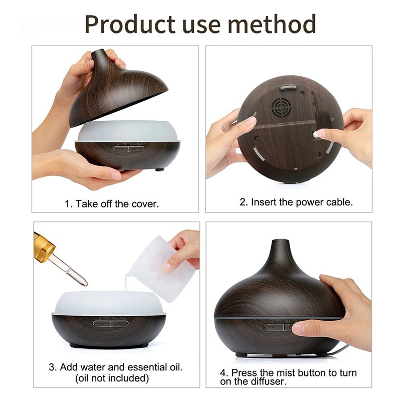 

DELIXING 400ml Aroma Air Humidifier Essential Oil Diffuser Aromatherapy Electric Ultrasonic cool Mist Maker for Office Home