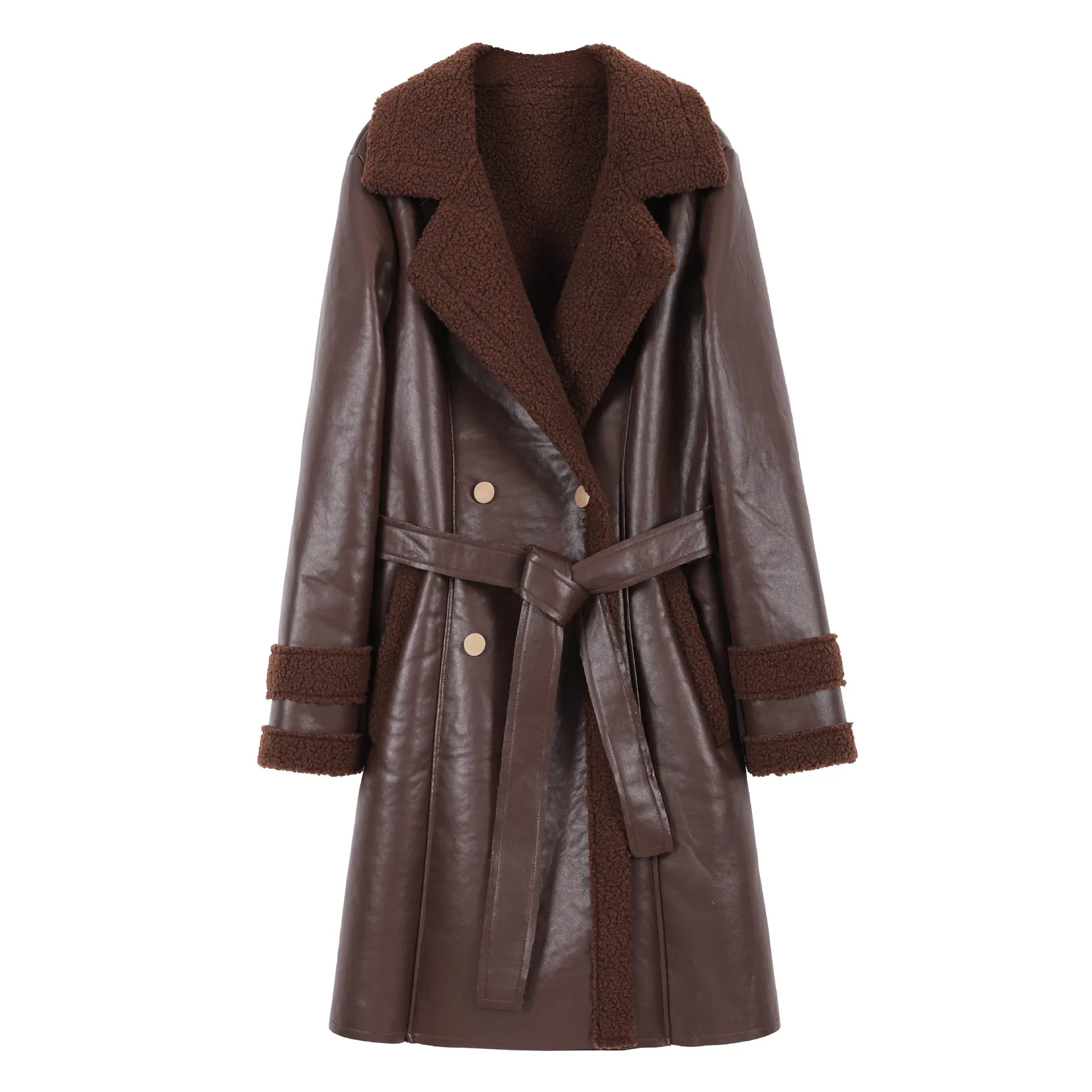 Women's genuine leather clothing autumn and winter new style fur one large size women's Korean style loose lace casual thickened