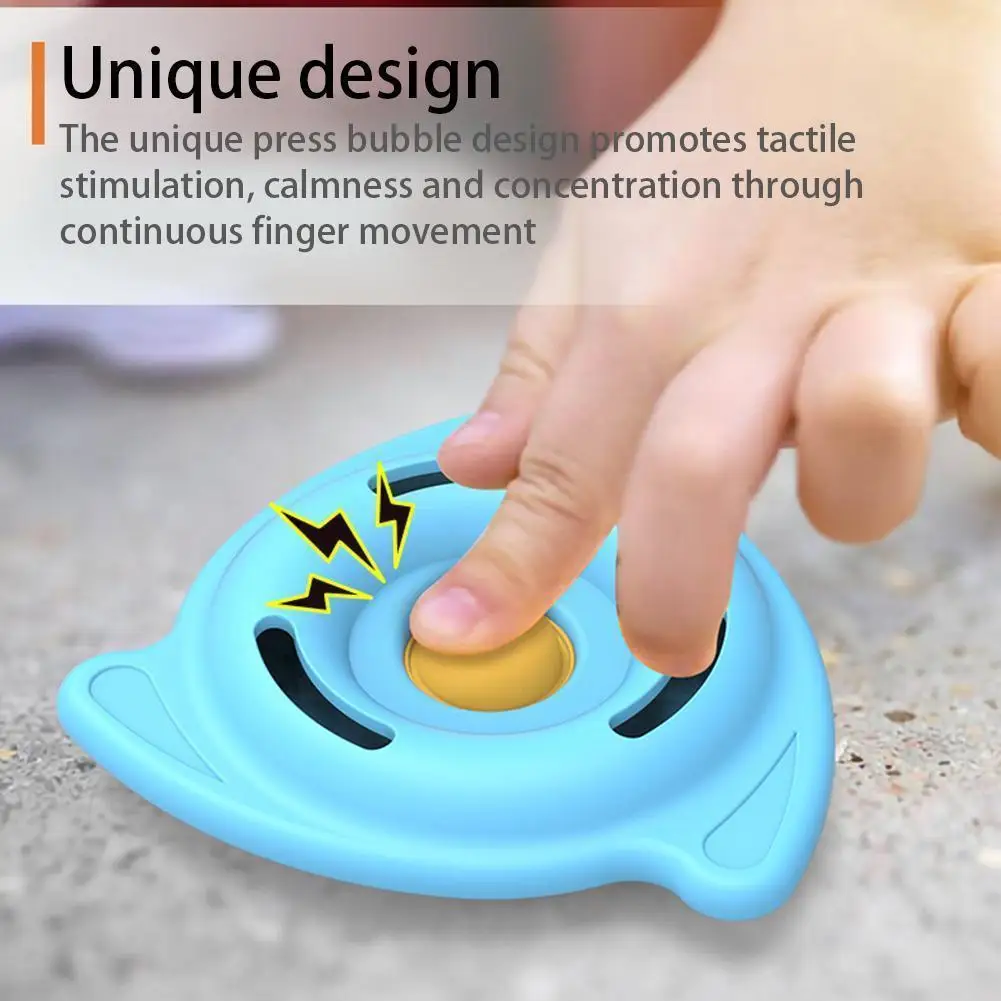 

Silicone Fidget Spinner Toys Rotating Ball Finger Press Children Decompression Hand Toy Relief Gift Kid Anti-stress Bubble A7J0