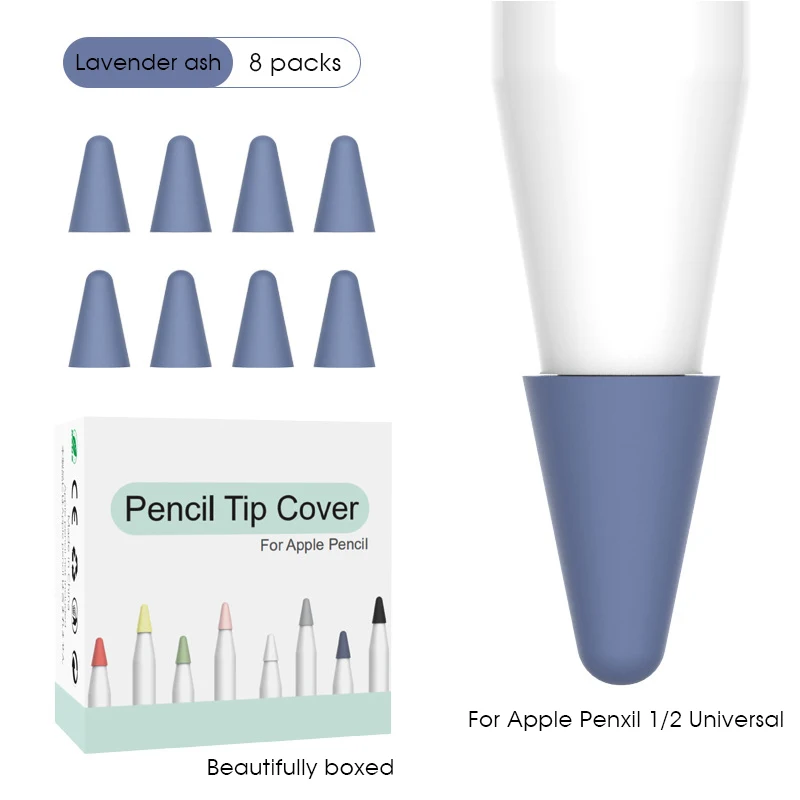 8 шт. один цвет мягкий силиконовый сменный наконечник подходит для Apple Pencil 1-й 2-й Высокочувствительный стилус запасная ручка для карандаша 2