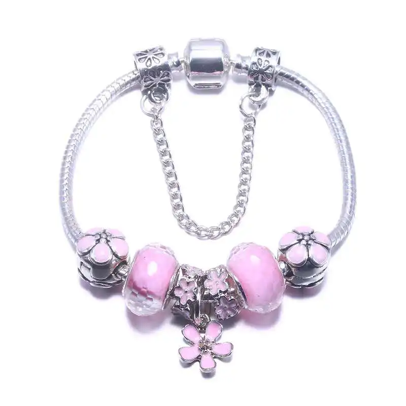 

pandora-style Ladies Zircon Flower Bracelet
