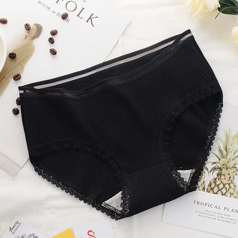 Женские трусики со средней талией мягкие однотонные дышащие нижнее белье из