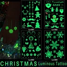 Рождественские Временные татуировки, водонепроницаемые татуировки, светящиеся наклейки, искусственные татуировки, наклейки для фотографий, подарок на фестиваль для девочек