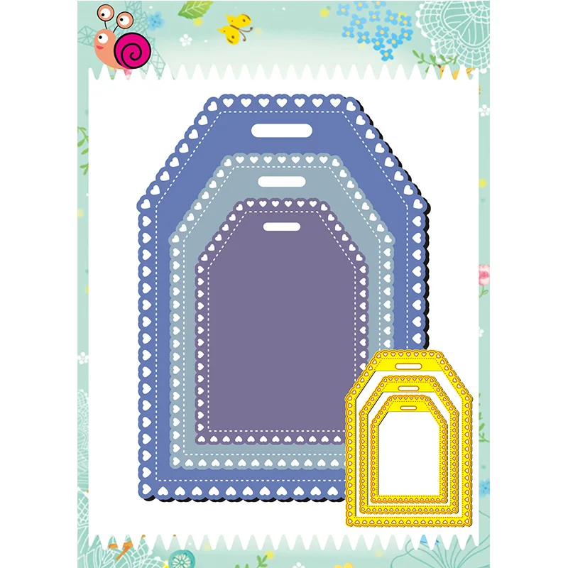 Новинка 2021 кружевная рамка для фона металлические Вырубные штампы в форме сердца