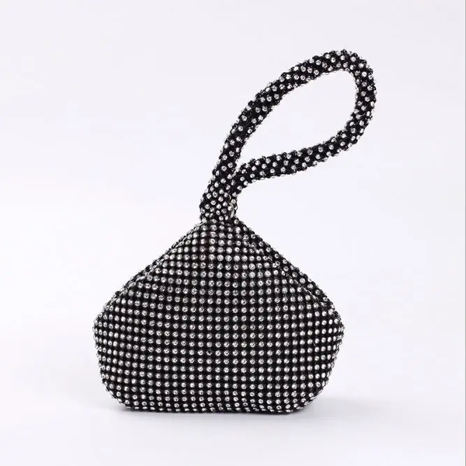 Small Black Новое поступление, мягкие женские вечерние сумки, бриллиантовые стразы, клатчи, серебристые, черные, золотые, хрустальные, свадебные, вечерние сумочки, сумочки - Цвет: Small Black