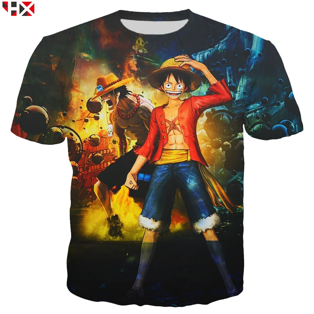 Новые модные Аниме One Piece 3D Печатные Топы Футболки с коротким рукавом Мужская