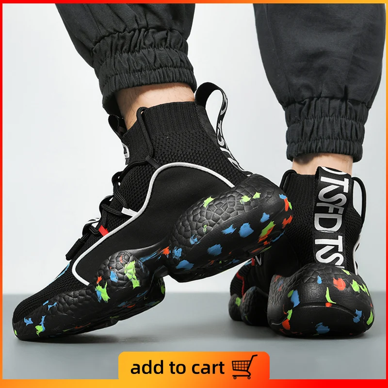 

Кроссовки женские камуфляжные на платформе, повседневная спортивная обувь, для пар, летающие тканые, большие размеры, Осень-зима