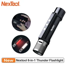 NEXTOOL 6-in-1 1000lm Dual-light Zoomable Alarm Flashlight USB-C Rechargeable Mobile Power Bank Magnetic Camping Work