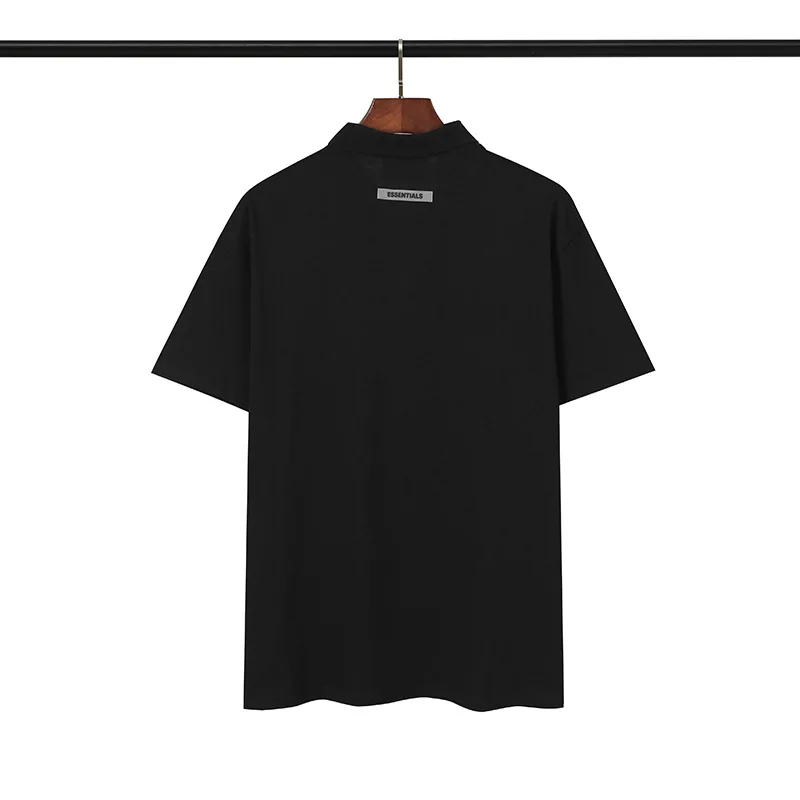

2021 Summer Men's Loose Essentials T-Shirt Casual Fashion Lapel Short-Sleeved Cotton Reflective Printing T-Shirt Kanye West
