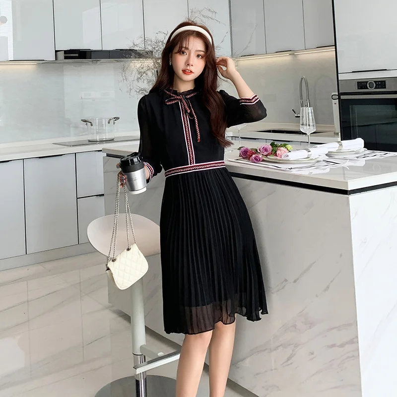 

XL-5XL Plus Size 2021 Spring New Large Women's Western Style, Age Reducing Fashion Dress, Fat Sister Mm Slim A-line Skirt 10670