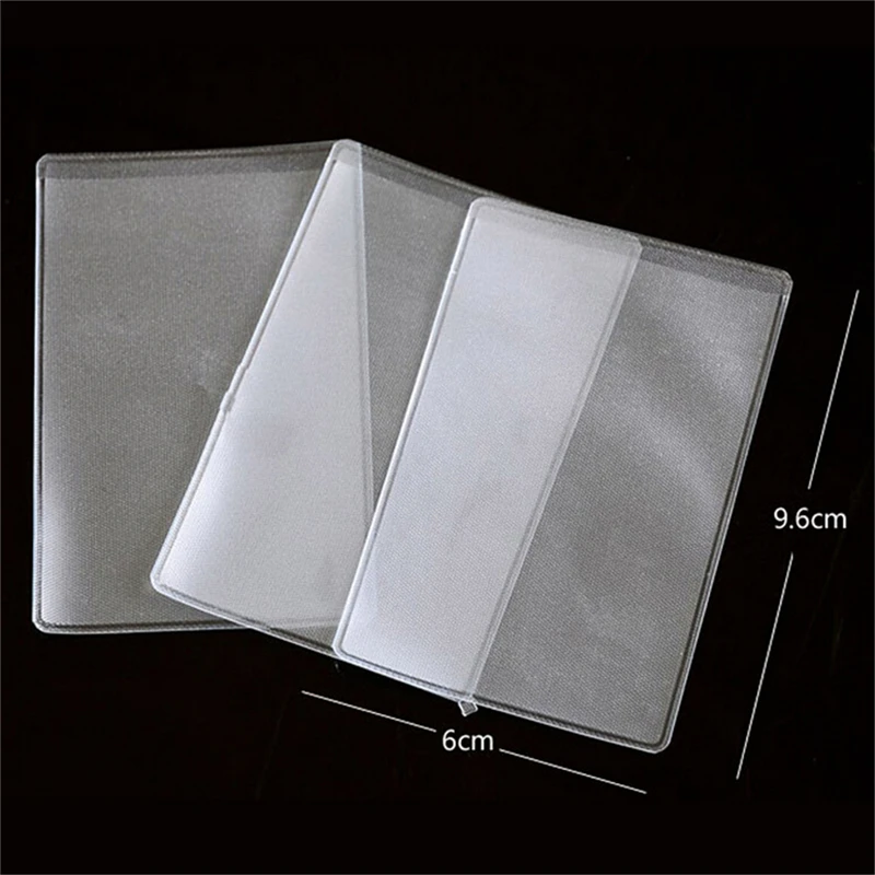 

10Pcs Transparent Frosted PVC Business ID Cards Covers Clear Holder Cases Travel Ticket Holders Waterproof Protect Bags 9.6*6cm