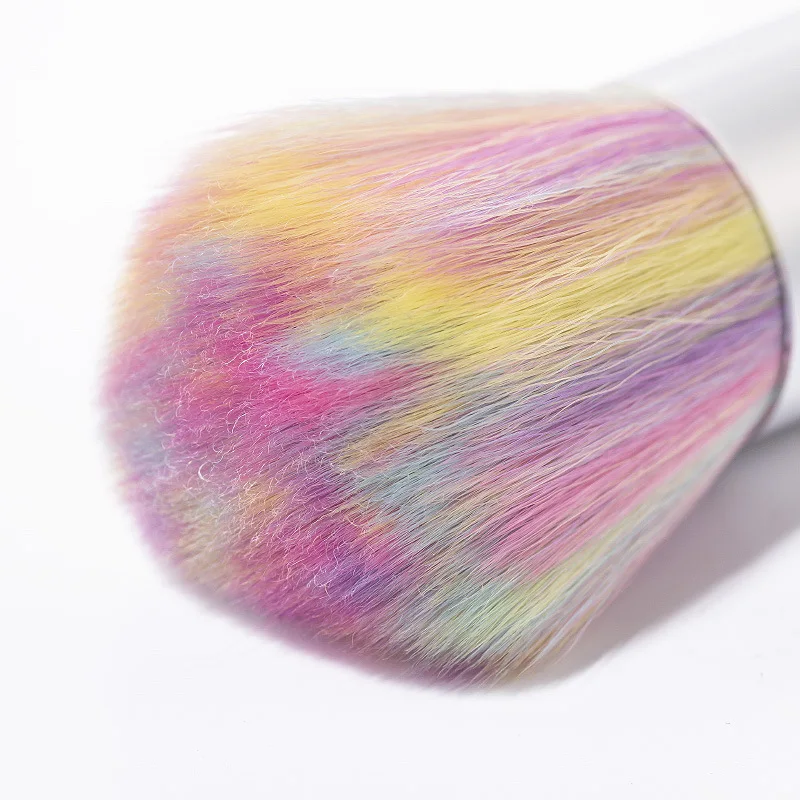 1 шт. радужные цвета для чистки ногтей кисточки маникюра мягкая меховая щетка