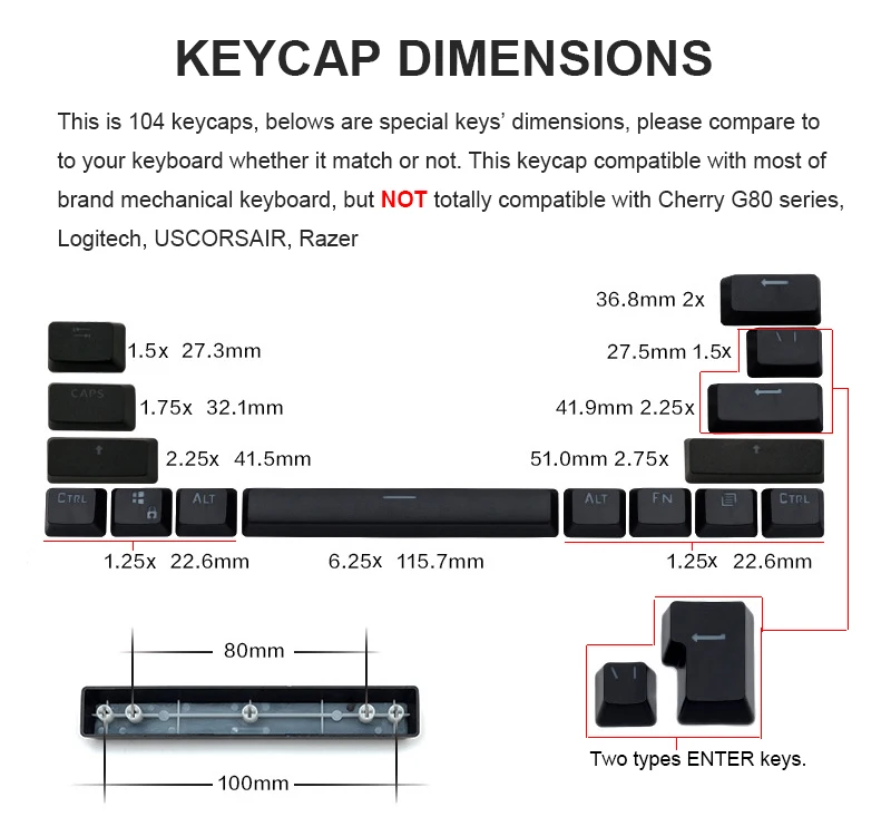 Цветная(RGB) 104 PBT двойной выстрел пудинг 2 слоя прозрачный с подсветкой колпачки для Механическая игровая клавиатура MX Настенные переключатели