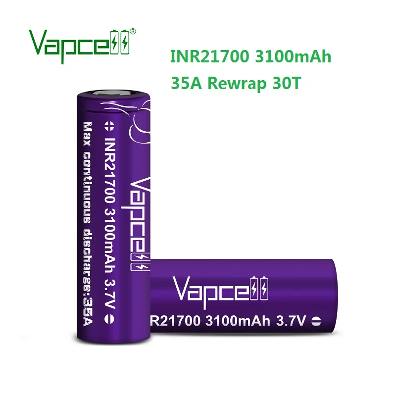 Бесплатная доставка оригинальный Vapcell Высокая разрядка 21700 3100mah 35A rewrap 30T 3 7 V