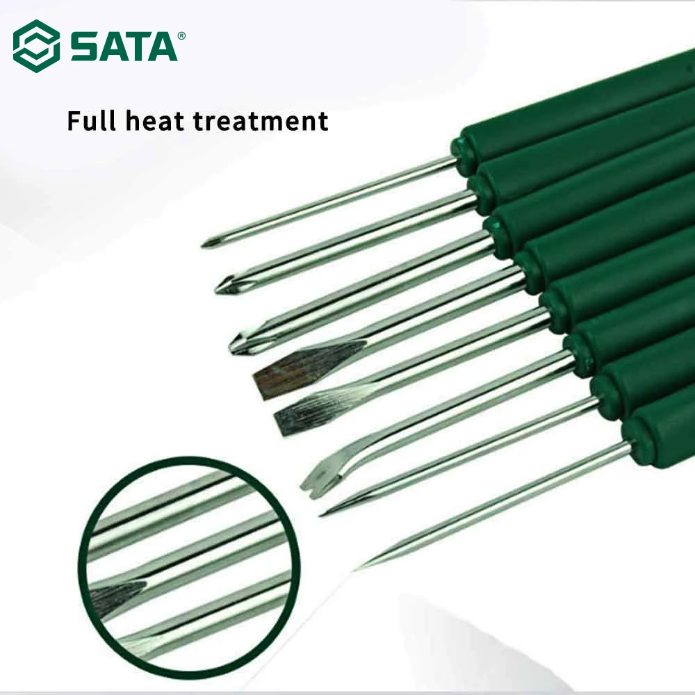 

SATA 10pcs Mulit-Purpose Screwdrivers Set Magnetic Changeable head Non-slip Hand Tool Screwdriver Set 09345