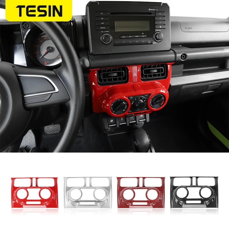 

TESIN Car Manual Air Conditioning Control Panel Decoration Cover Stickers For Suzuki Jimny 2019 2020 2021 Interior Accessories