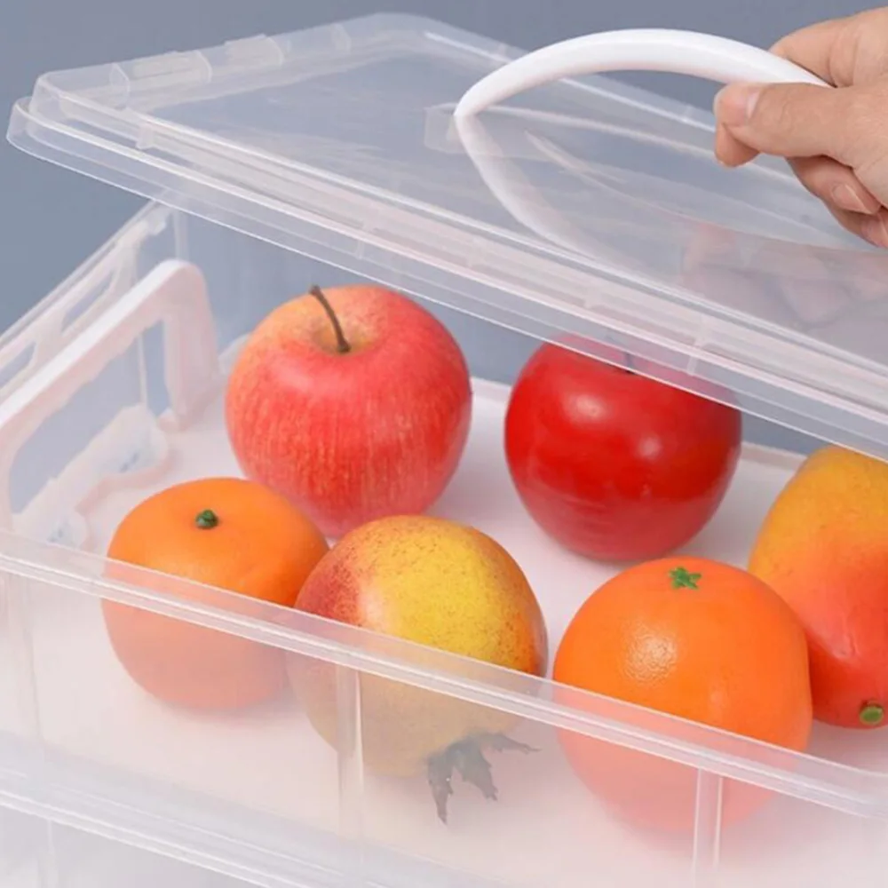 

1pc Transparent Dessert Cake Box Double Layer Cake Packaging Box Organizer