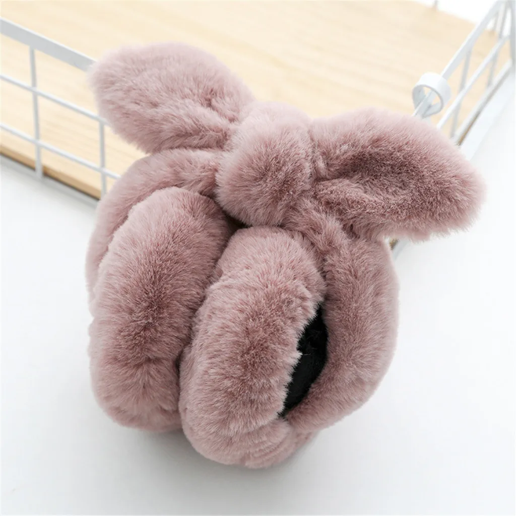 Милые плюшевые зимние теплые регулируемые наушники с бабочками и ушками Модные