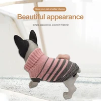 pet sweater turtle neck stripe dog cat sweater with rabbit winter warm sweater apparel coat jacket jumper dress wear