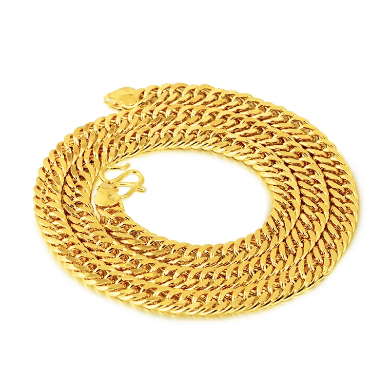 

8mm 22K Gold Filled Necklace Jewelry for Men Women Bijoux Femme Collare Mujer Naszyjnik Solid 22K Gold Filled Necklace Bizuteria