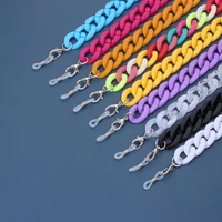retro bright acrylic sunglasses chain straps lanyards transparent color reading glasses hanging neck glasses chain gift