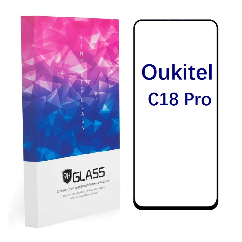 9D полноэкранное закаленное стекло для Oukitel C18 Pro 6 55 &quotHD Взрывозащищенная защитная