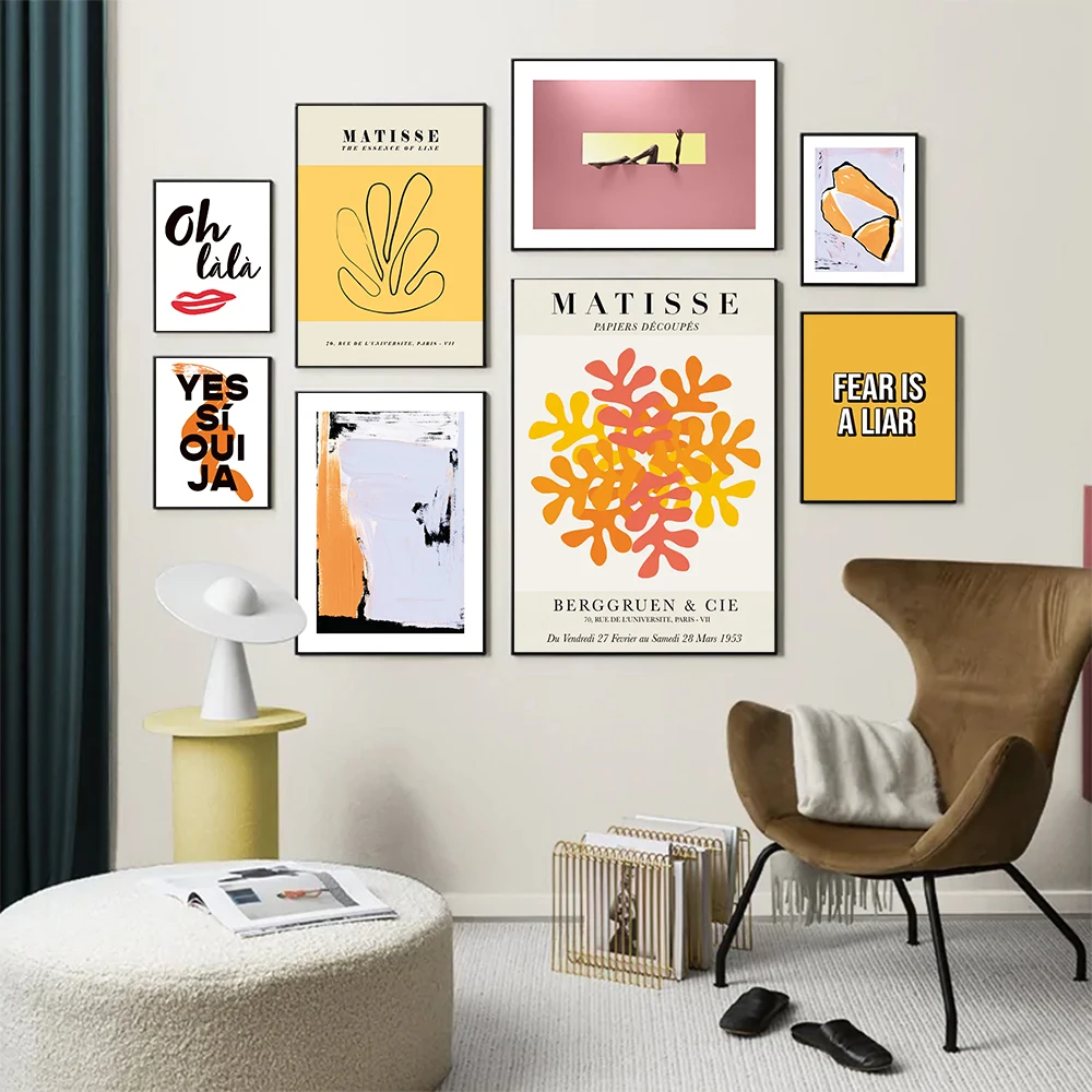 

Abstract Color Matching Posters and Prints Matisse Letters Canvas Painting Wall Art Pictures For Living Room Modern Decoration